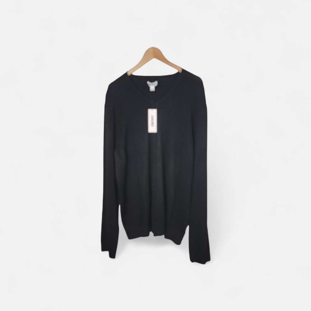 DKNY Black V-Neck Pullover Sweater
